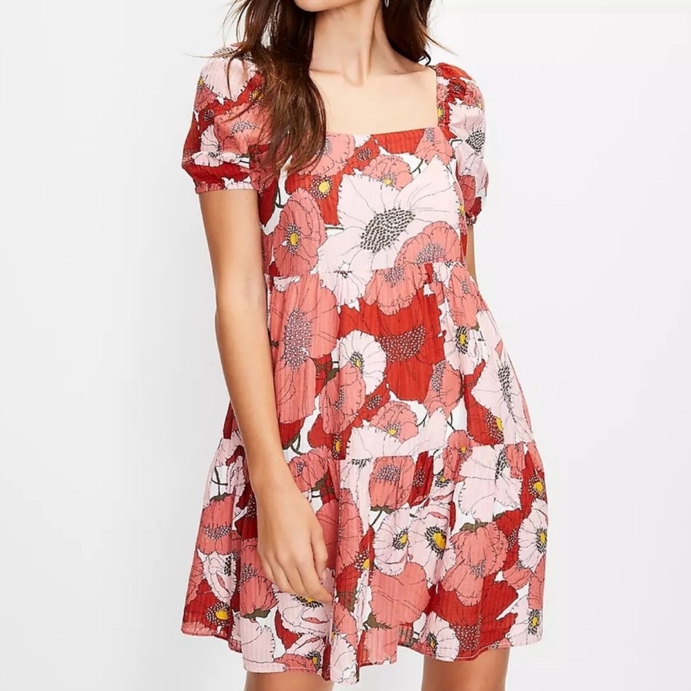 LOFT Red and Pink Floral